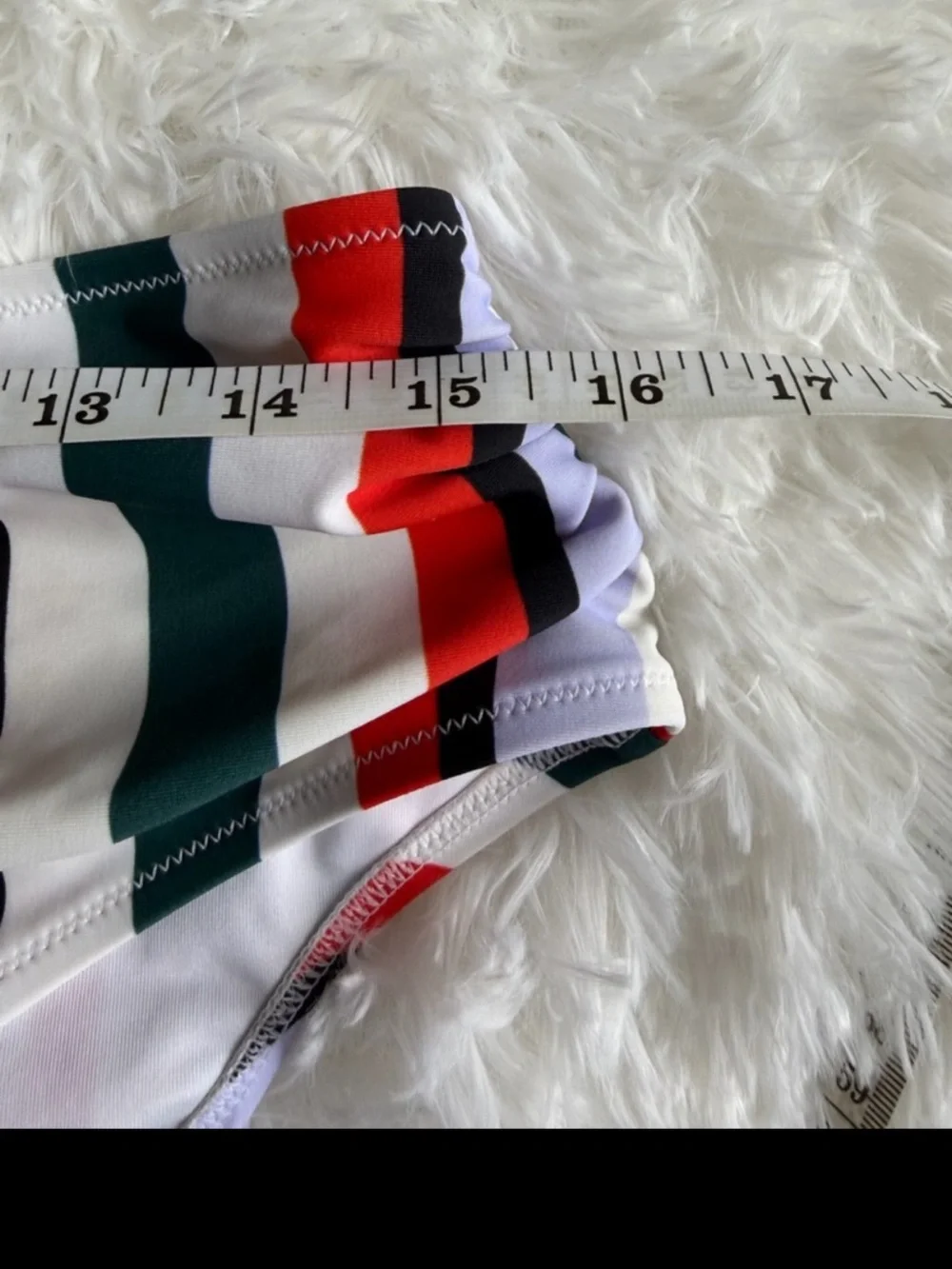 Retro Stripe High Waisted Bikini Set XL Colorblock Swimsuit
